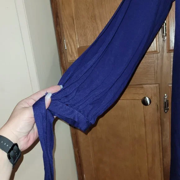 Goory blue split sleeves dress - Picture 4 of 10